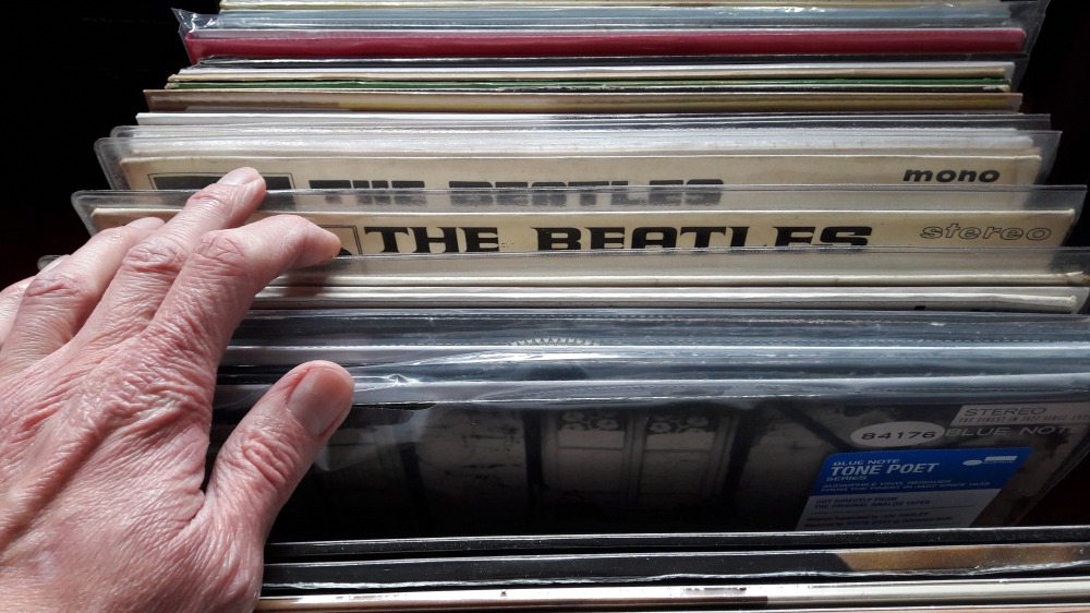 collector browsing vinyl LPs