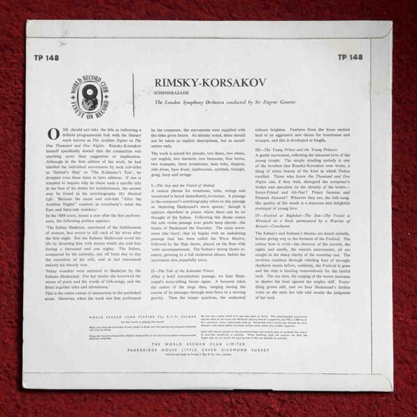 Rimsky Korsakov: Scheherazade - London SO, Goossens | Vinyl LP, World Record Club