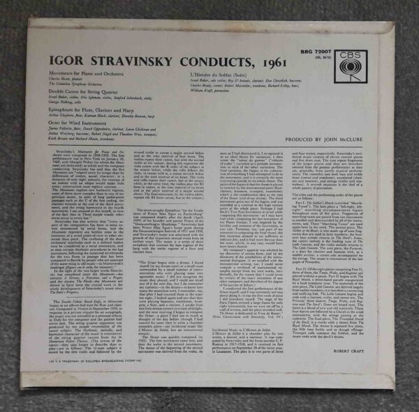 Stravinsky: Igor Stravinsky Conducts 1961 - Charles Rosen, Columbia SO, Stravinsky | Vinyl LP, CBS