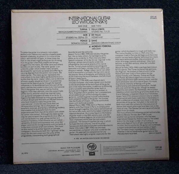 Leo Witoszynskyj: International Guitar | Vinyl LP, Classics For Pleasure