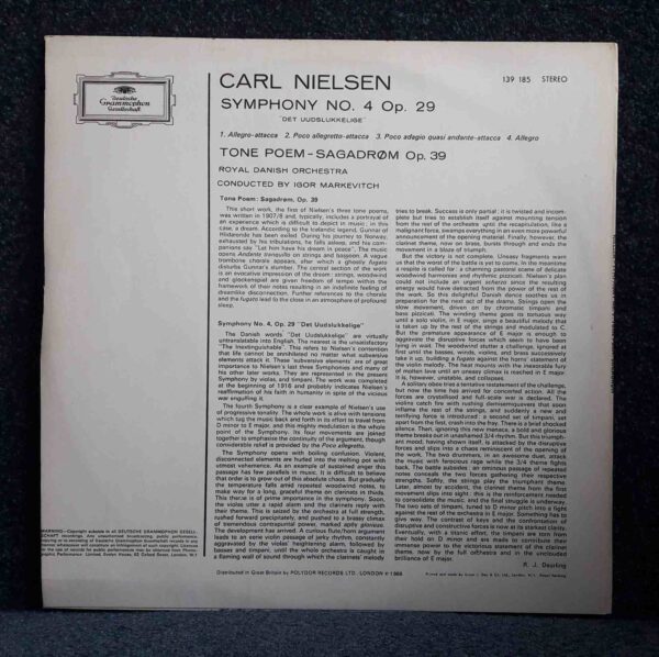 Nielsen: Symphony No.4, Op.29; Saga-Drom, Op.39 - Royal Danish Orch., Markevitch | Vinyl LP, Deutsche Grammophon