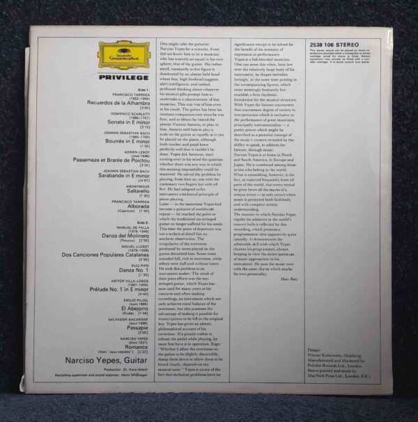 Narciso Yepes: Rendezvous With | Vinyl LP, Deutsche Grammophon