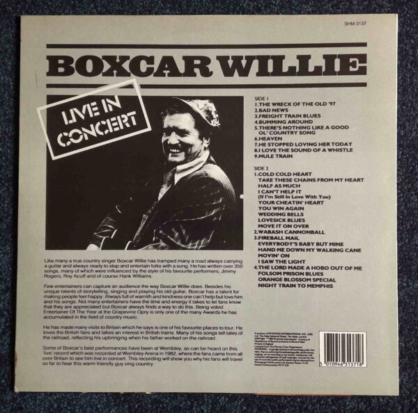 Boxcar Willie: Live In Concert | Vinyl LP, Hallmark