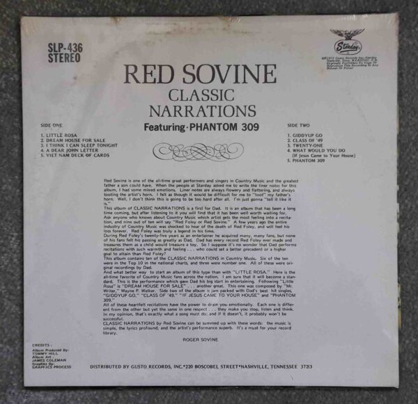 Red Sovine: Classic Narrations Featuring "Phantom 309" | Vinyl LP, Starday
