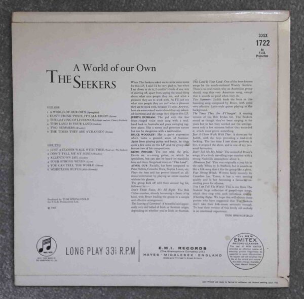 The Seekers, The: A World Of Our Own | Vinyl LP, Columbia