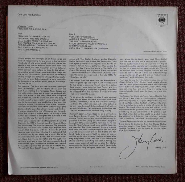 Johnny Cash: From Sea To Shining Sea | Vinyl LP, CBS