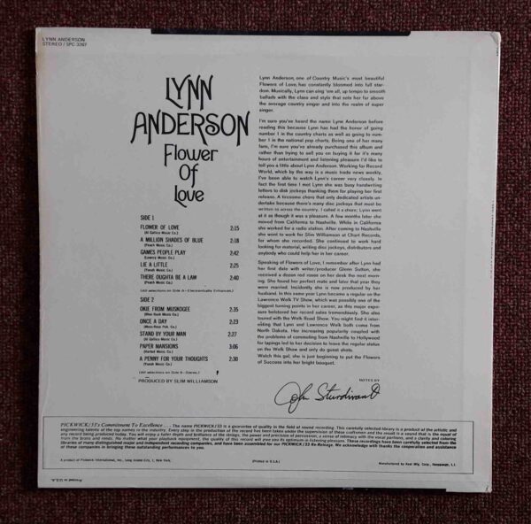 Lynn Anderson: Flower Of Love | Vinyl LP, Pickwick 33