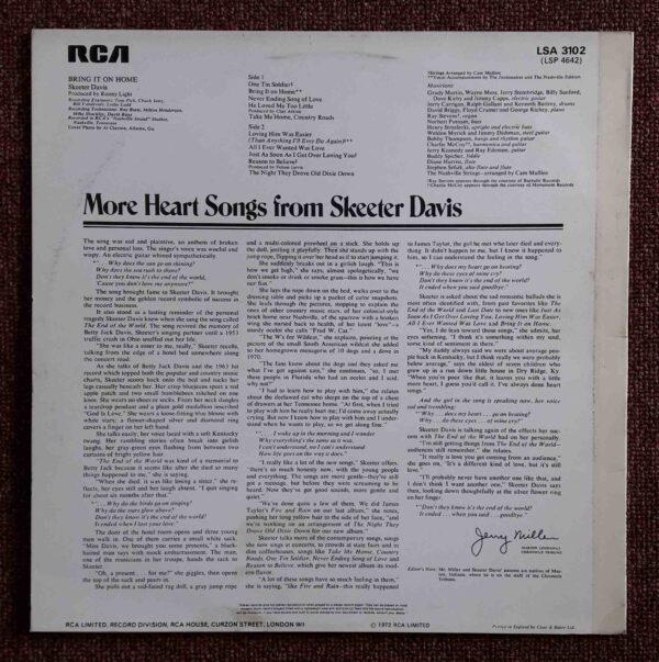 Skeeter Davis: Bring It On Home | Vinyl LP, RCA
