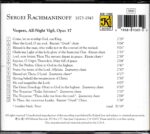 Rachmaninov: Vespers, All Night Vigil, Op.37 - William Hall Master Chorale | CD, Klavier