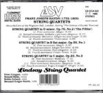 Haydn: String Quartets Op.76, No.2 'The Fifths'; Op.50, Nos.1 & 2 - Lindsay Qt | CD, ASV