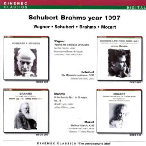 Schubert - Brahms: Year 1997 - Sophia Reuter, Jeremy Menuhin, Alberto Lysy etc | CD, Dinemic Classics